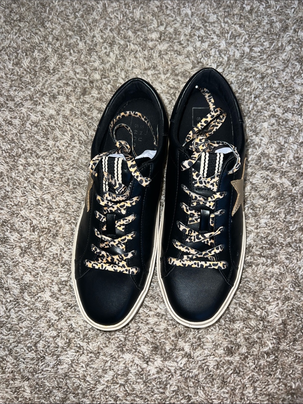EUC! SHUSHOP Black & Leopard Platform Fashion Sneakers with Logo Sz 9! - Picture 14 of 14